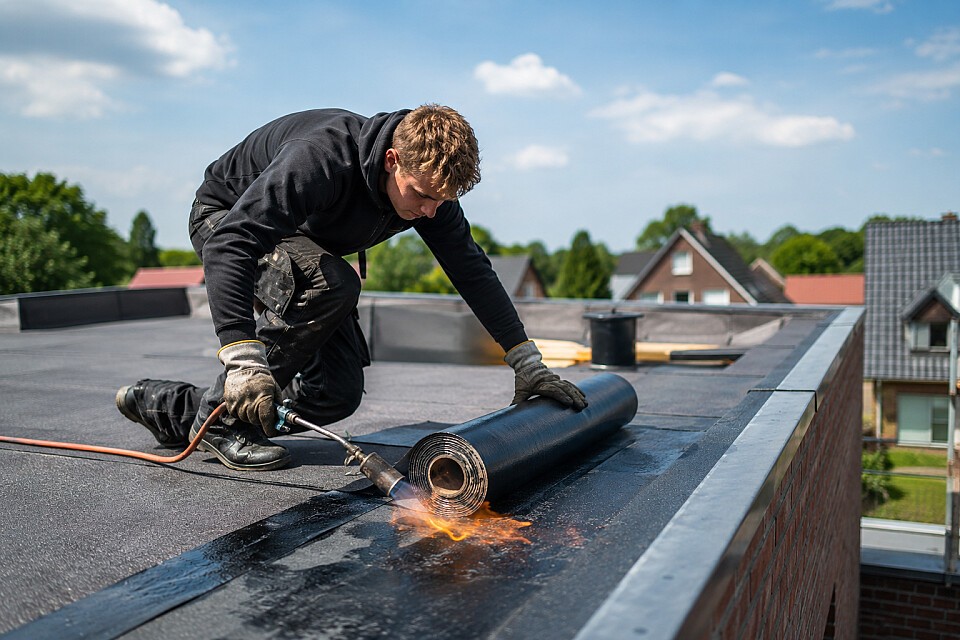 Leergierige Dakwerker Platte Daken